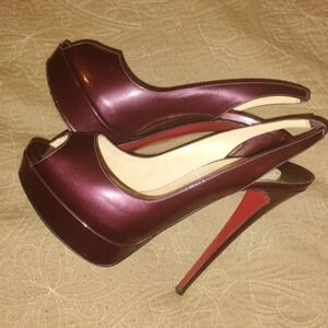 Christian Louboutins plum slingback 39.5